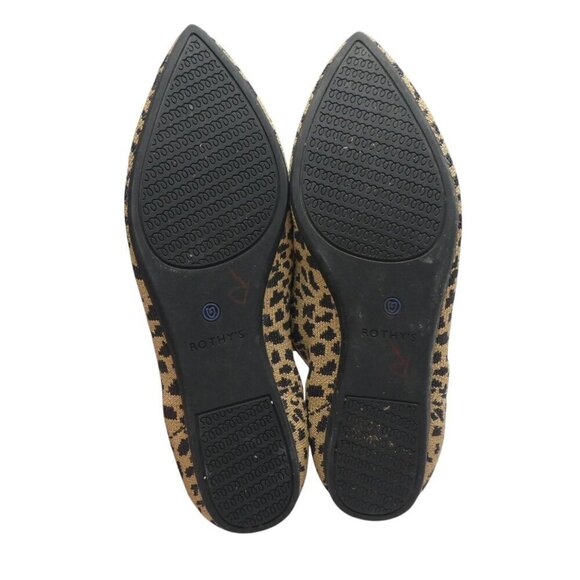 Rothys The Point II Leopard Print Pointed Toe Knit Ballet Flats Womens 10 - Picture 10 of 12
